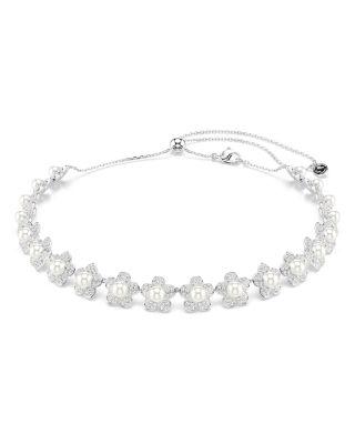 Ariana Grande x Swarovski Crystal & Imitation Pearl Flower Choker Necklace by SWAROVSKI