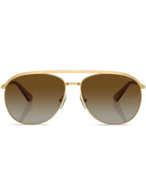 crystal-embellished pilot-frame sunglasses by SWAROVSKI EYEWEAR