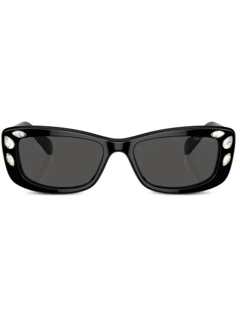 crystal-embellished rectangle-frame sunglasses by SWAROVSKI EYEWEAR