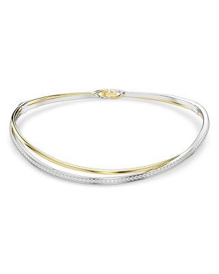 Hyperbola Crystal Crossover Choker Necklace in Gold Tone & Rhodium Plated by SWAROVSKI
