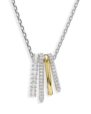 Hyperbola Crystal Multi Ring Pendant Necklace in Gold Tone & Rhodium Plated by SWAROVSKI