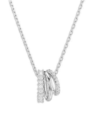 Hyperbola Cubic Zirconia Triple Hoop Pendant Necklace by SWAROVSKI