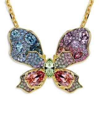 Idyllia Multicolor Crystal Butterfly Pendant Necklace by SWAROVSKI