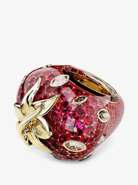 Idyllia strawberry crystal-embellished ring by SWAROVSKI