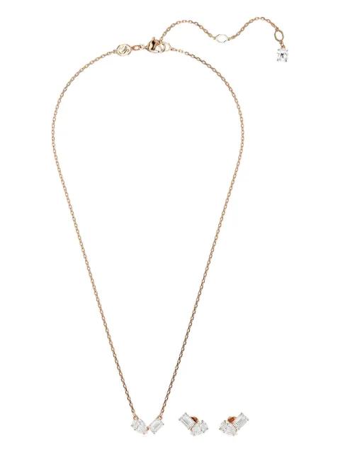 Mesmera pear-cut emerald-cut necklace set by SWAROVSKI