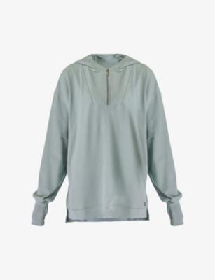 Enlighten stretch cotton-blend fleece hoody by SWEATY BETTY
