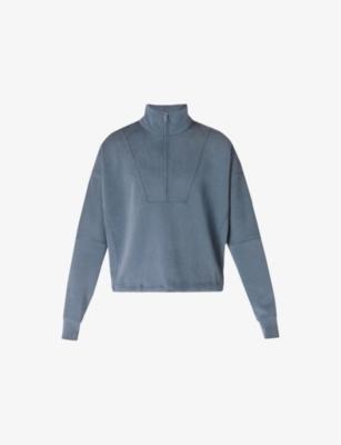 Funnel-Neck Half-Zip Stretch-Jersey Sweatshirt by SWEATY BETTY