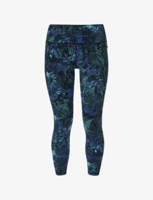 Power Forest-Print Workout Stretch-Woven Leggings by SWEATY BETTY