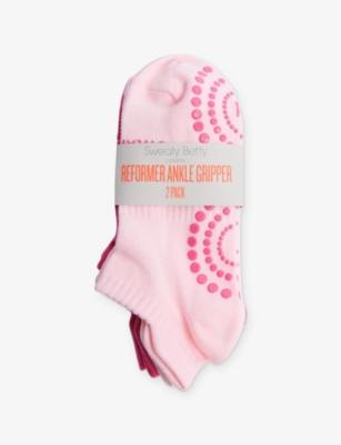 Reformer Ankle-Gripper Stretch-Cotton Socks Pack Of Two by SWEATY BETTY Reformer Ankle-Gripper Stretch-Cotton Socks Pack Of Two by SWEATY BETTY