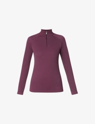 Ribbed Chevron Half-Zip Base Layer Ski Top by SWEATY BETTY
