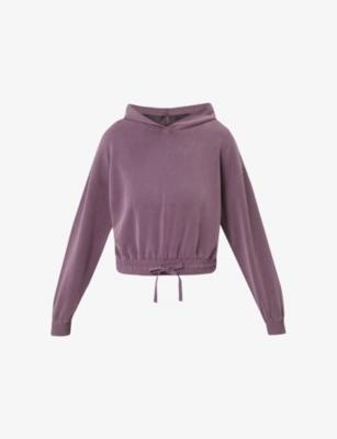 Sand Wash CloudWeight Cropped Stretch-Jersey Hoody by SWEATY BETTY