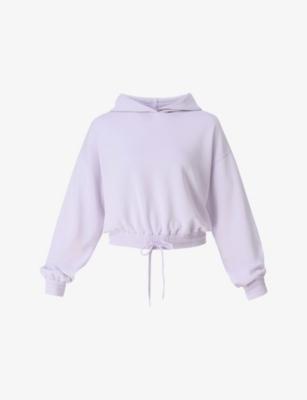 Sand Wash CloudWeight Elasticated-Hem Stretch-Jersey Cropped Hoody by SWEATY BETTY