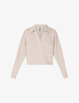Sand Wash Cropped Stretch-Woven Sweatshirt by SWEATY BETTY