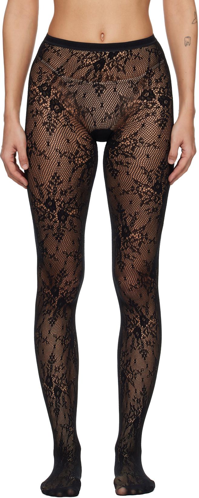 Black Rosa Lace Tights by SWEDISH STOCKINGS