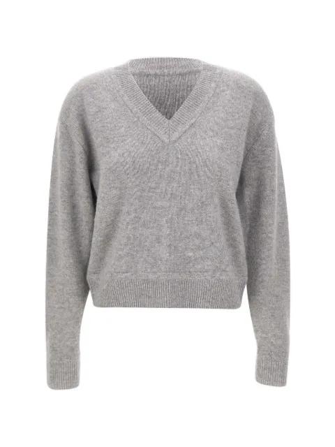 ribbed-trim V-neck cashmere sweater by SWEET CASHMERE