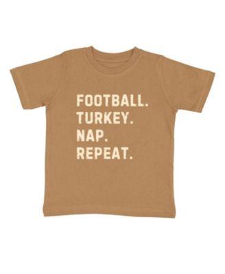 Boys' Football Turkey Nap Repeat Thanksgiving Short Sleeve T-Shirt - Little Kid by SWEET WINK