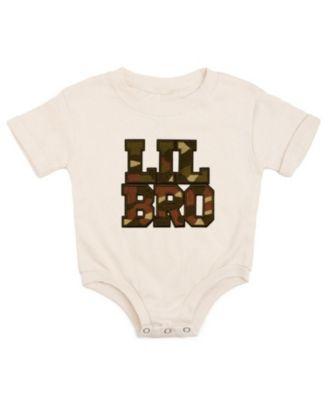 Boys' Lil Bro Camo Patch Short Sleeve Romper - Baby by SWEET WINK