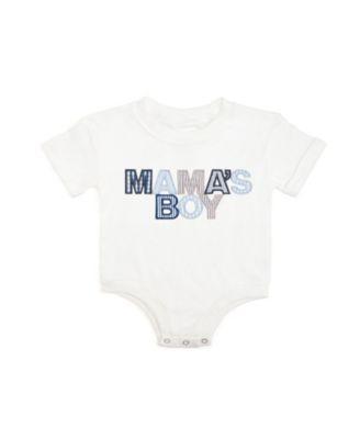 Boys' Mama's Boy Patchwork Short Sleeve Romper - Baby by SWEET WINK