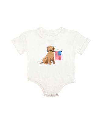 Boys' Patriotic Pup Patch Short Sleeve Romper - Baby by SWEET WINK