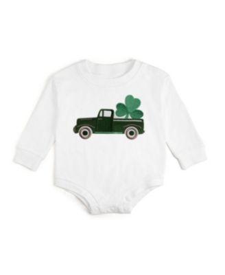 Boys' Shamrock Truck Patch St. Patrick's Day Long Sleeve Romper - Baby by SWEET WINK