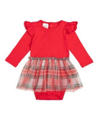 Christmas Plaid Long Sleeve Tutu Bodysuit - Baby by SWEET WINK