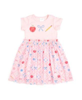 Girls' Back To School Trellis Short Sleeve Tutu Dress - Little Kid by SWEET WINK