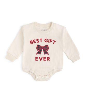 Girls' Best Gift Ever Patch Christmas Long Sleeve Romper - Baby by SWEET WINK