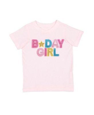 Girls' Birthday Girl Rhinestone Patch Short Sleeve T-Shirt - Baby by SWEET WINK