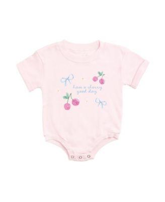 Girls' Cherry Good Day Short Sleeve Romper - Baby by SWEET WINK