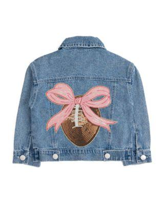 Girls' Football Sequin Patch Denim Jacket - Little Kid by SWEET WINK