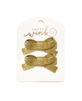 Girls' Gold Sparkle Bow Clip Set - Little Kid by SWEET WINK