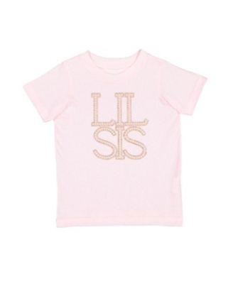 Girls' Lil Sis Faux Pearl Patch Short Sleeve T-Shirt - Baby by SWEET WINK