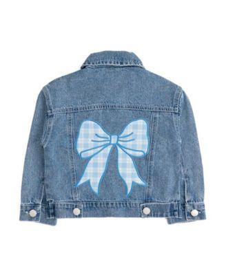 Girls' Plaid Bow Patch Denim Jacket - Little Kid by SWEET WINK