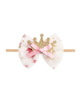 Girls' Princess Crown Tulle Bow Baby Headband - Baby by SWEET WINK Girls' Princess Crown Tulle Bow Baby Headband - Baby by SWEET WINK