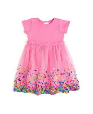 Girls' Raspberry Confetti Short Sleeve Tutu Dress - Little Kid by SWEET WINK