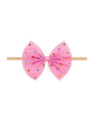 Girls' Raspberry Rhinestone Bow Headband - Baby by SWEET WINK