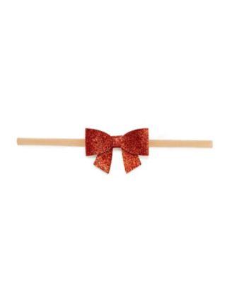 Girls' Red Glitter Christmas Bow Baby Headband - Baby by SWEET WINK