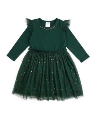 Girls' Rhinestone Christmas Long Sleeve Tutu Dress - Baby by SWEET WINK