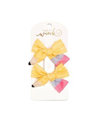 Girls' School Days Pencil Bow Clip Set - Little and Big Kid by SWEET WINK
