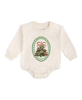 Girls' Sequin Christmas Tree Patch Long Sleeve Romper - Baby by SWEET WINK