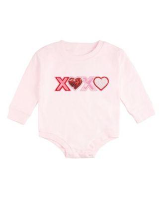 Girls' XOXO Sequin Patch Valentine's Day Long Sleeve Romper - Baby by SWEET WINK Girls' XOXO Sequin Patch Valentine's Day Long Sleeve Romper - Baby by SWEET WINK