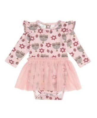 Hanukkah Long Sleeve Tutu Bodysuit - Baby by SWEET WINK