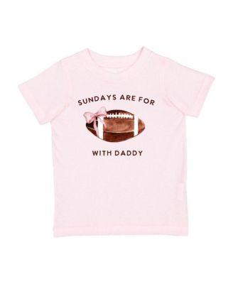 Little and Big Girls Football With Daddy Short Sleeve T-Shirt by SWEET WINK