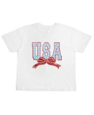 USA Stars & Bow Patch Women's Short Sleeve T-Shirt by SWEET WINK