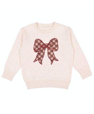 Unisex Christmas Plaid Bow Patch Sweatshirt - Big Kid by SWEET WINK