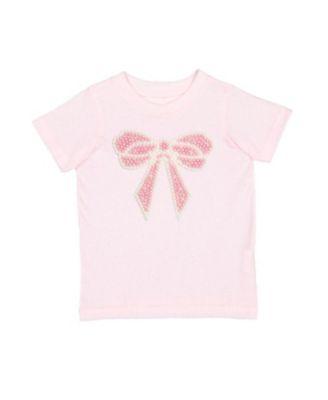 Unisex Pearl Bow Patch Short Sleeve T-Shirt - Baby by SWEET WINK