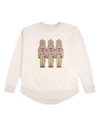 Women's Pastel Nutcracker Patch Christmas Sweatshirt by SWEET WINK Women's Pastel Nutcracker Patch Christmas Sweatshirt by SWEET WINK
