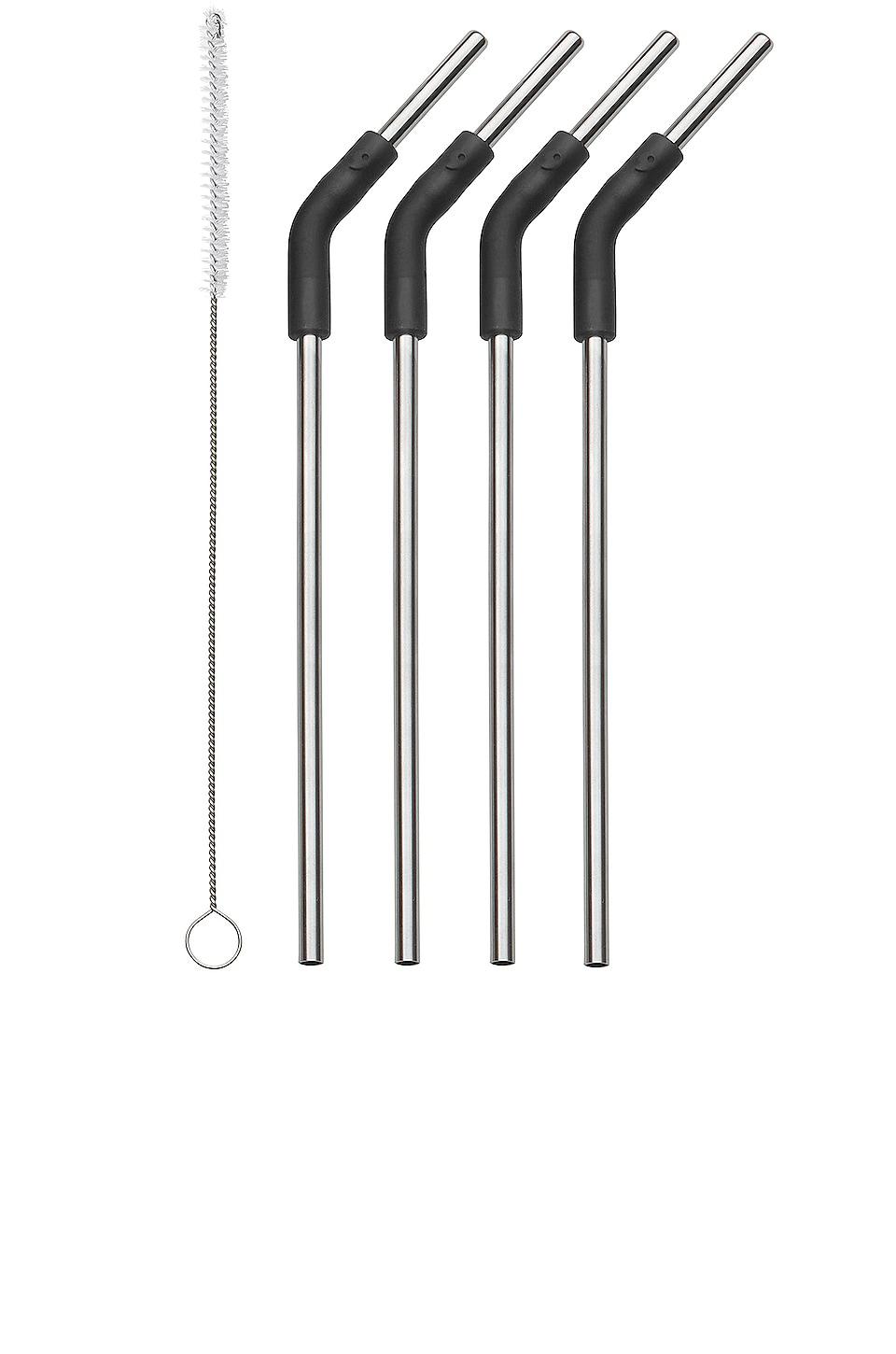 S'well Stainless Steel Straw Set in Metallic Silver by S'WELL