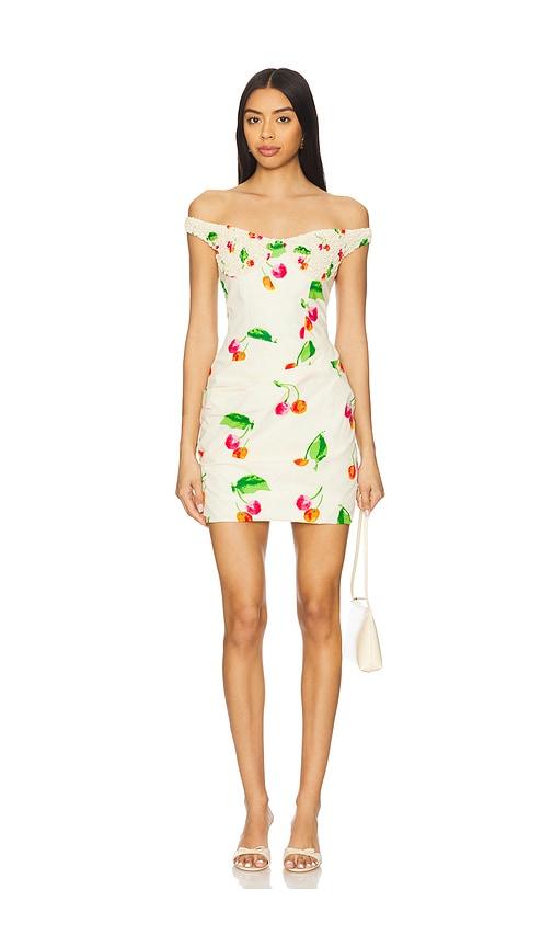 SWF Off Shoulder Pleated Mini Dress in Ivory by SWF