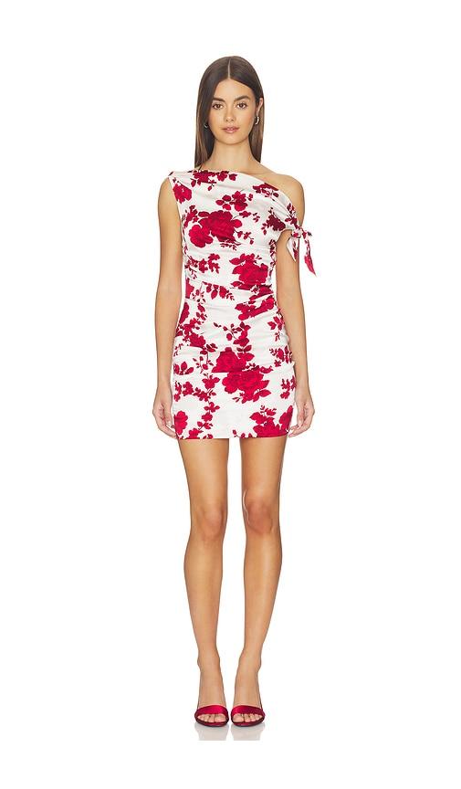 SWF Ruched One Shoulder Mini Dress in Red by SWF